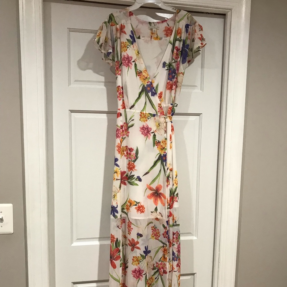 Eva Mendes/NYC floral long wraparound summer dress
